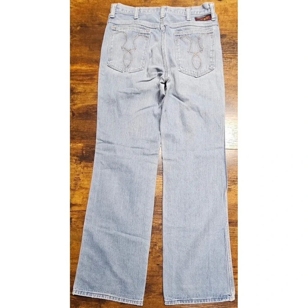VTG Wrangler Wrapid Transit Blues Light Wash Denim Jeans 70s/80s USA Women 28x30